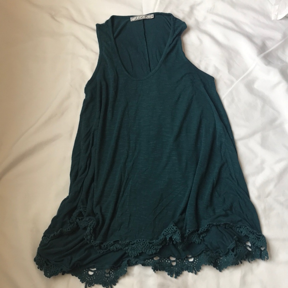 Turquoise Chloe K High Low flows dress